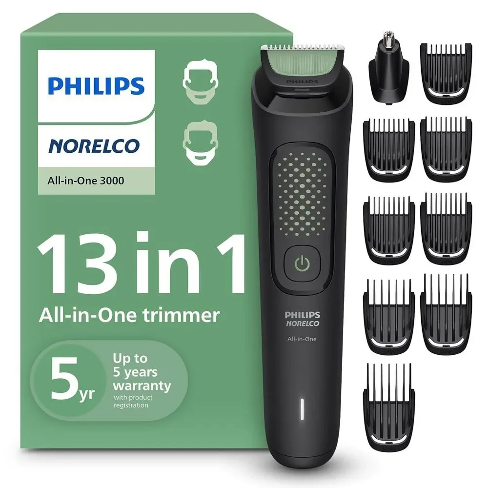 Philips Norelco Men's All-in-One 3000 Series 13 in 1 Trimmer MG3919/50 Black